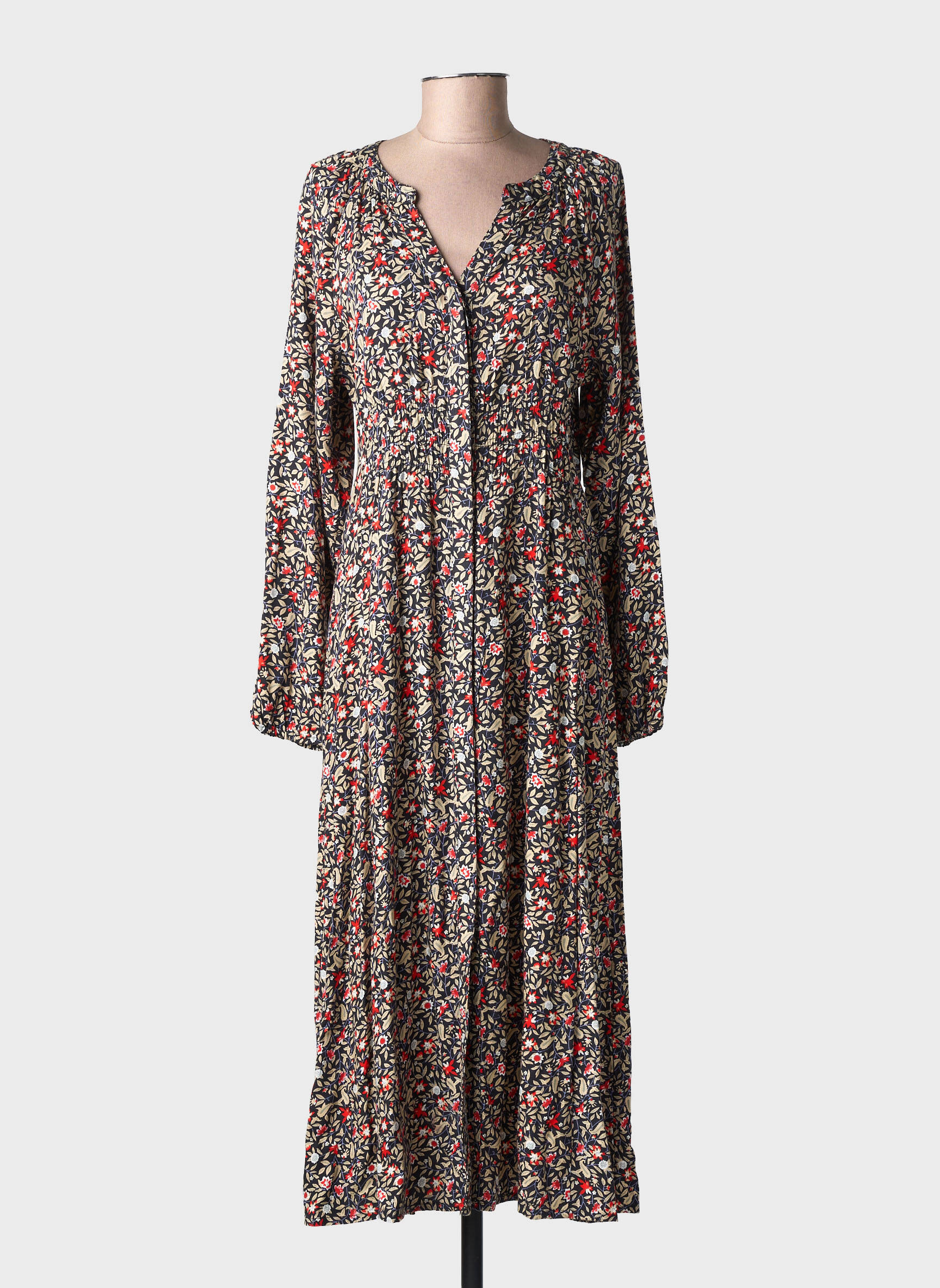 Rochie lungă mâneci lungi mâneci lungi negru C'EST BEAU LA VIE femeie