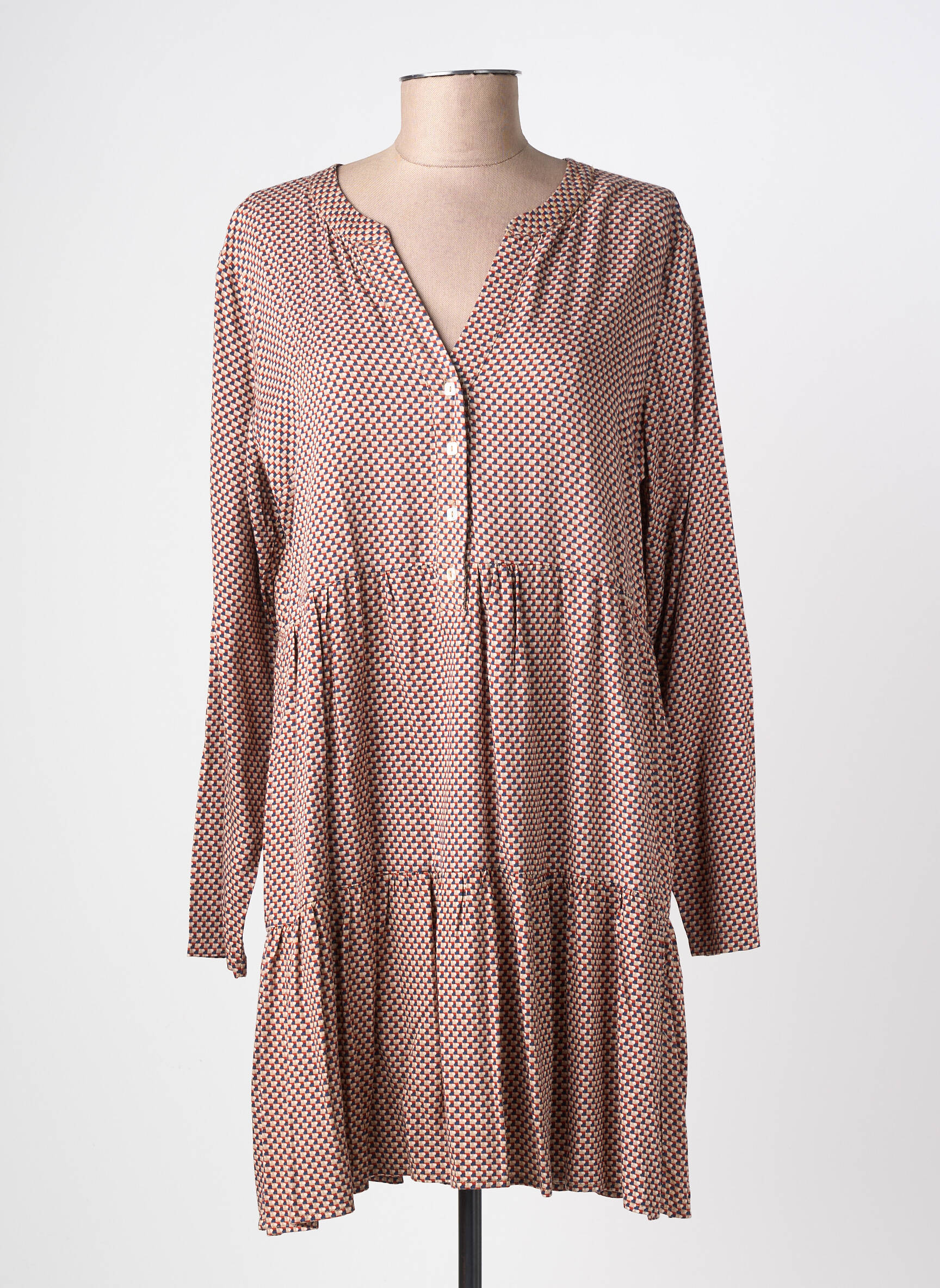 Rochie scurtă mâneci lungi mâneci lungi bej SURKANA femeie
