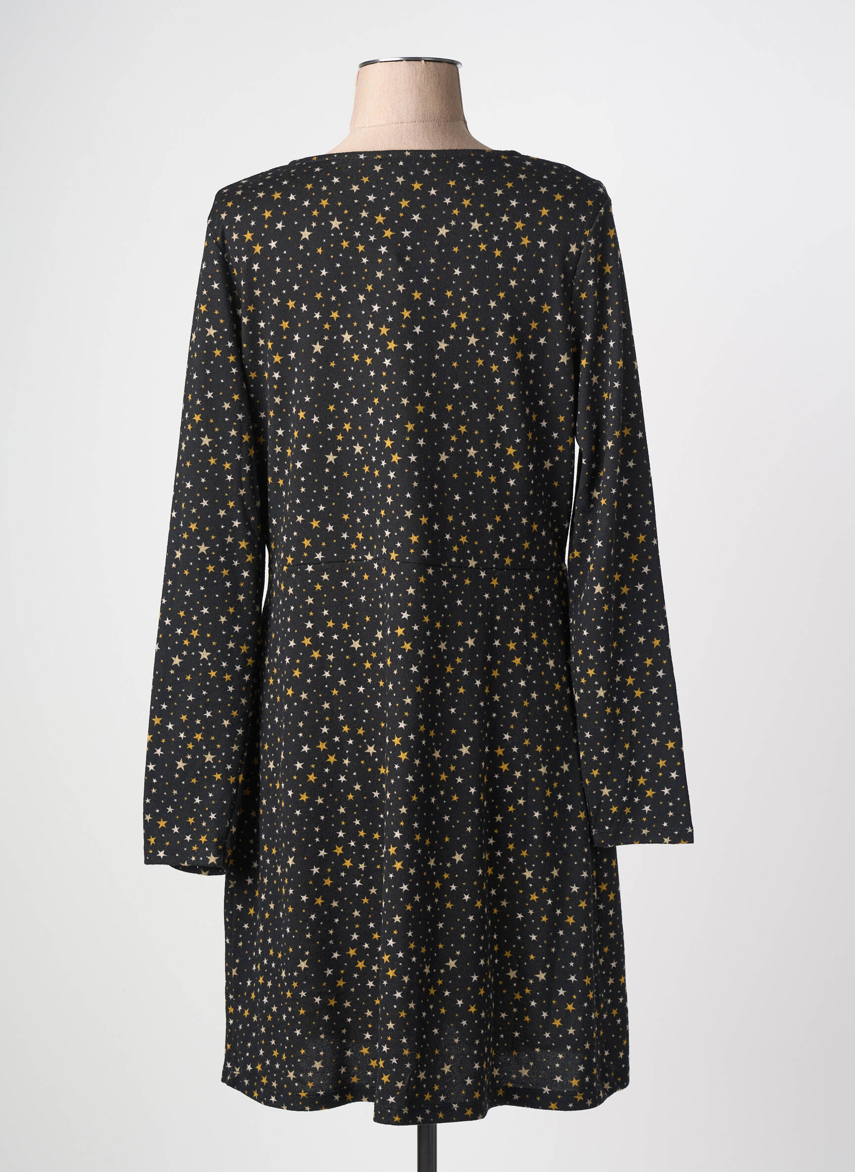 Rochie midi imprimeu fantezie mâneci lungi negru SURKANA femeie