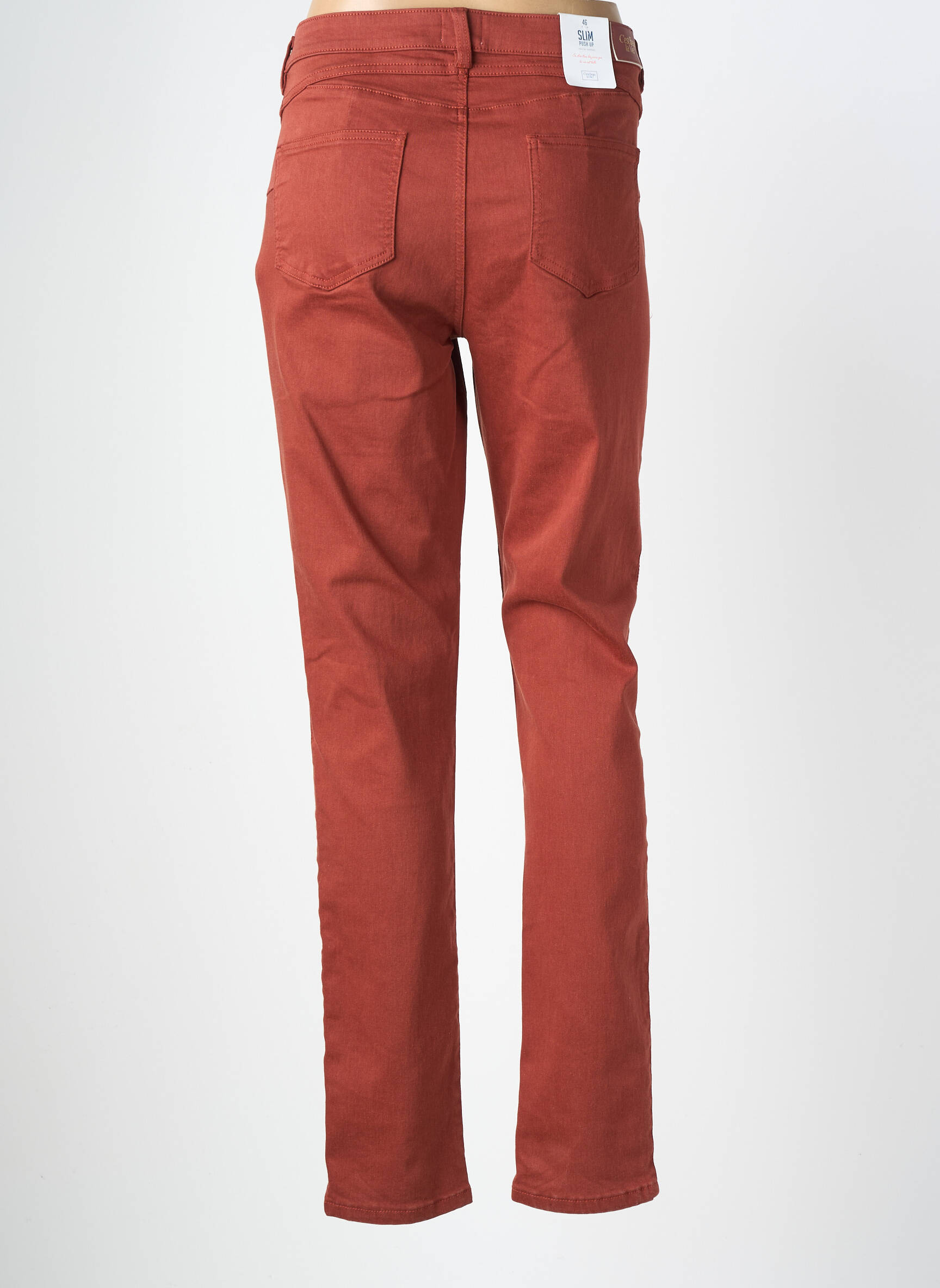 Pantalon drept elasticitate mărime normală maro C'EST BEAU LA VIE femeie