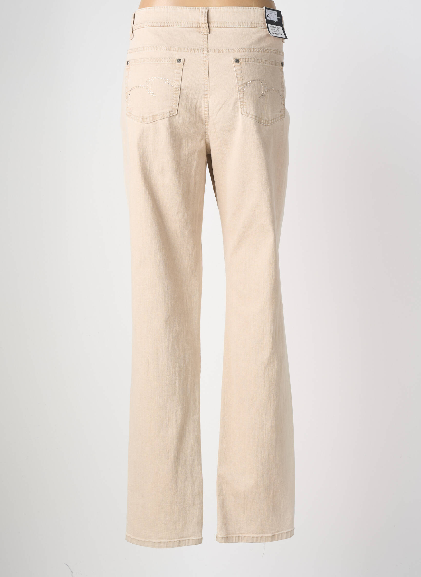 Pantalon drept elasticitate mărime normală bej ANNA MONTANA femeie