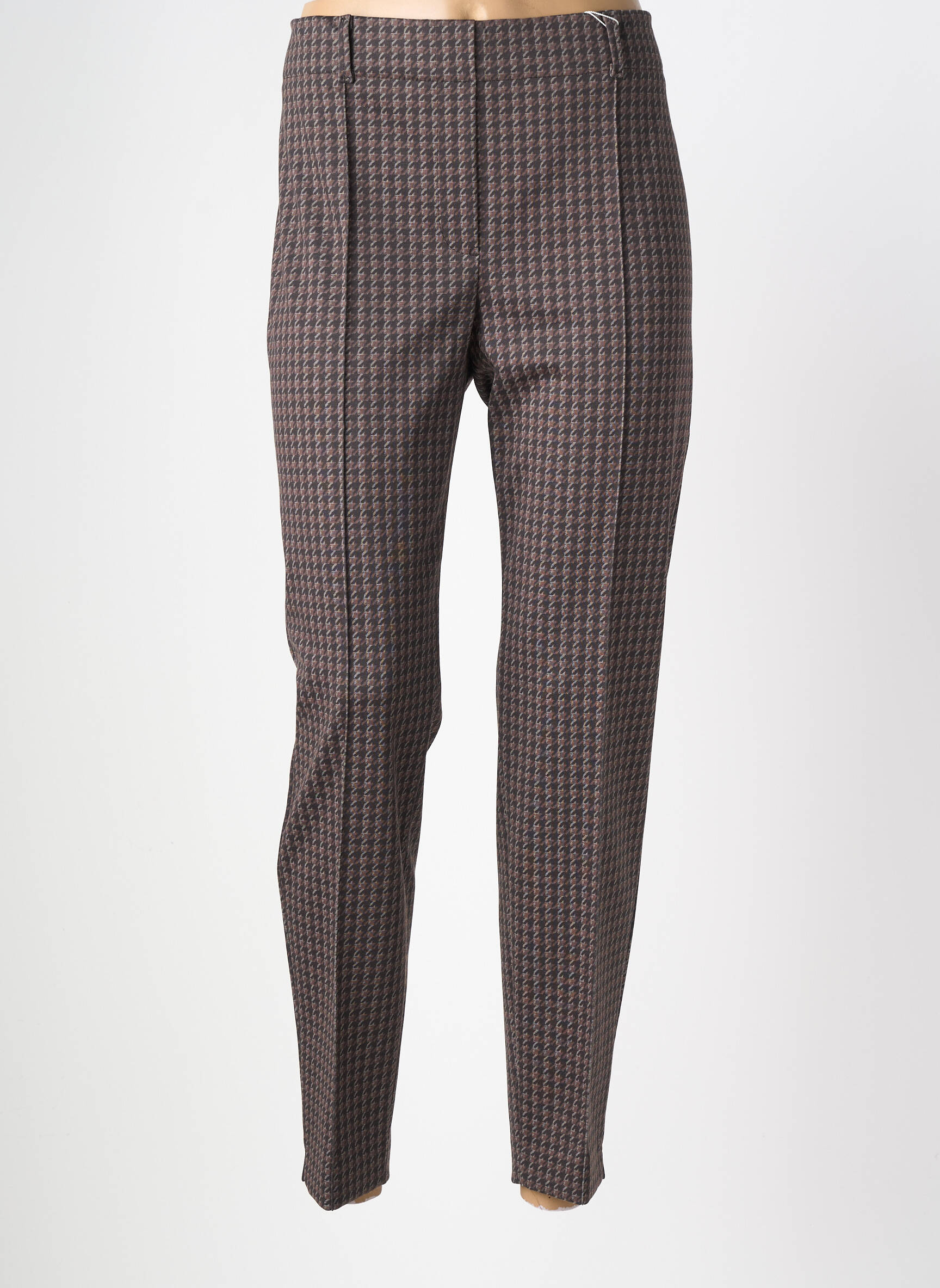 Pantalon slim talie elastică mărime normală maro BIANCA femeie