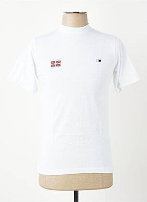 Tricou broderie mâneci scurte alb GWEN & BLACK bărbat