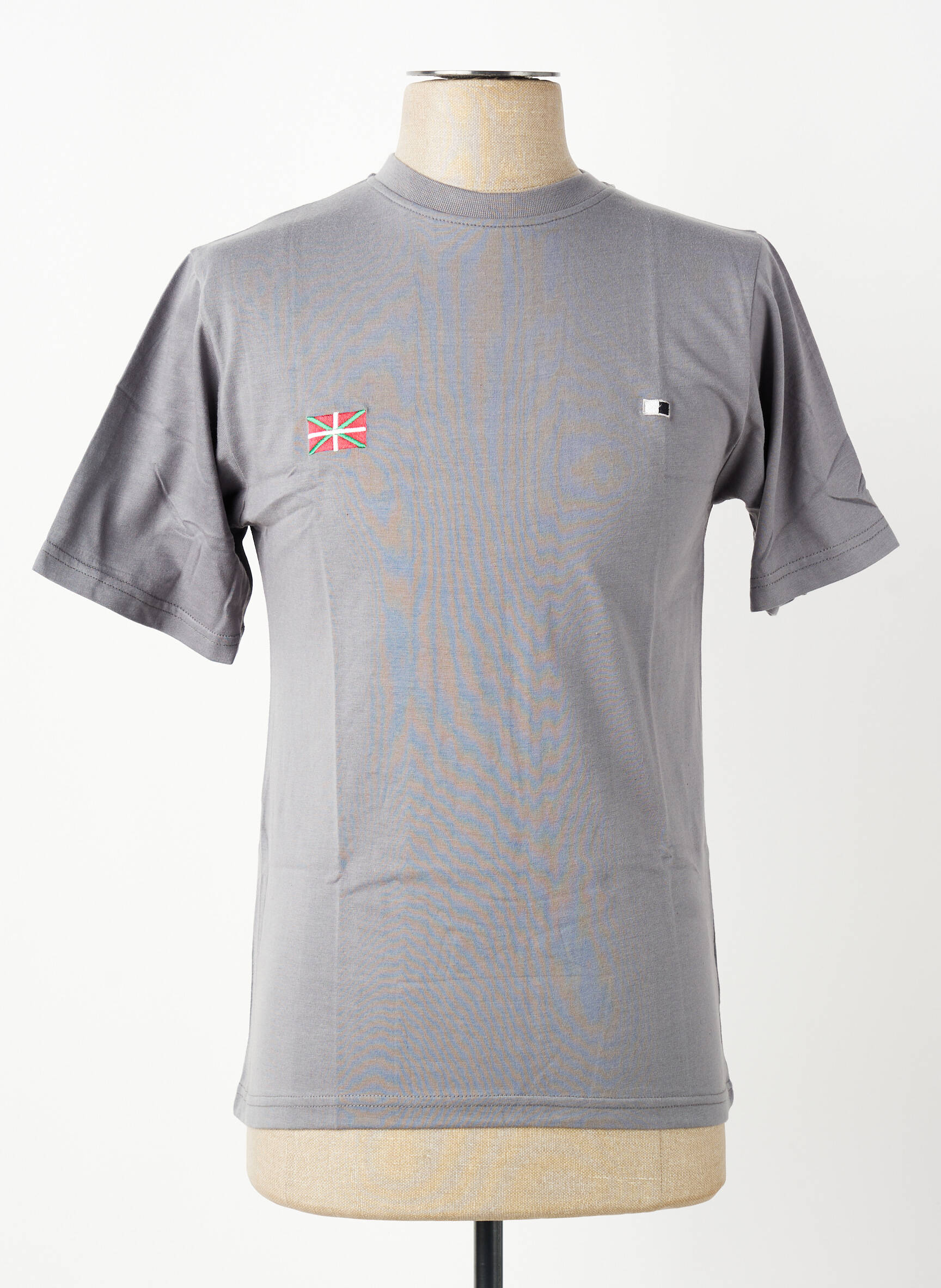 Tricou broderie mâneci scurte gri GWEN & BLACK bărbat