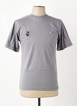 Tricou broderie mâneci scurte gri GWEN & BLACK bărbat