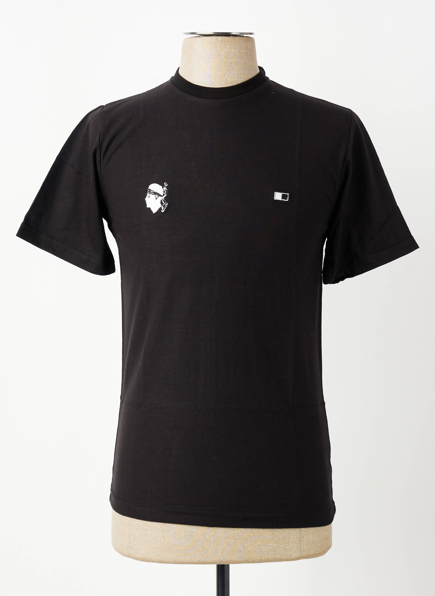 Tricou broderie mâneci scurte negru GWEN & BLACK bărbat