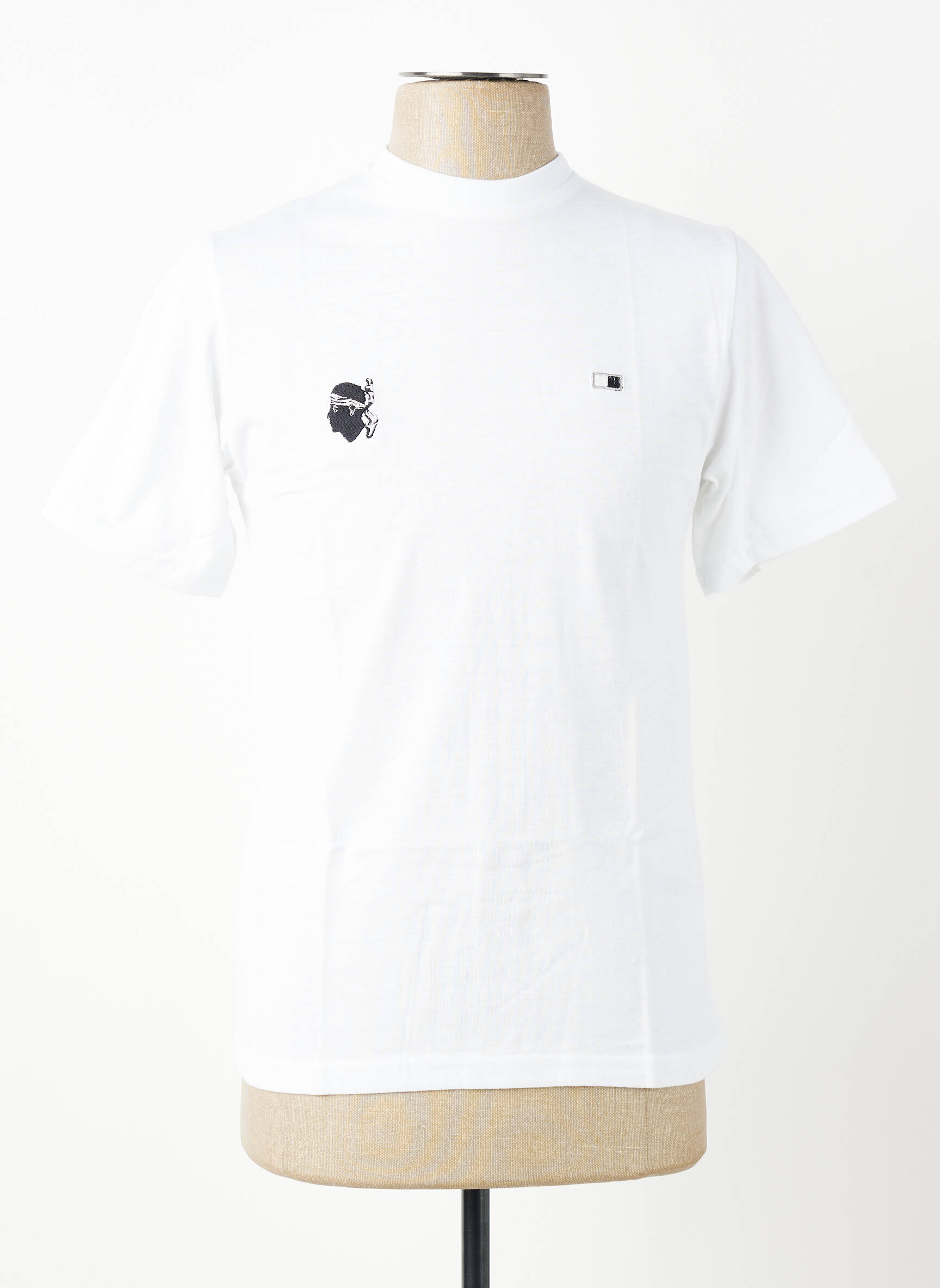 Tricou broderie mâneci scurte alb GWEN & BLACK bărbat