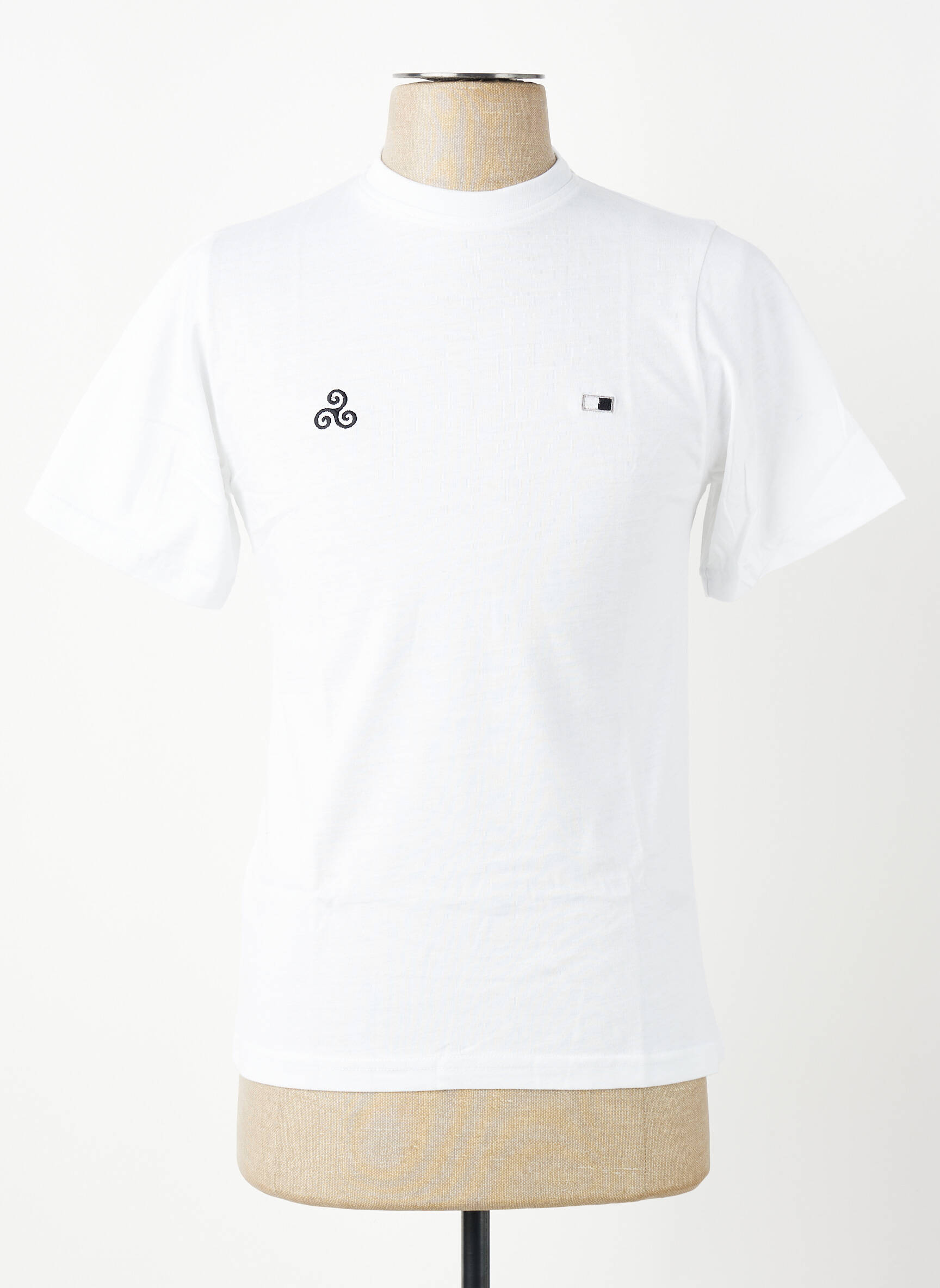Tricou broderie mâneci scurte alb GWEN & BLACK bărbat