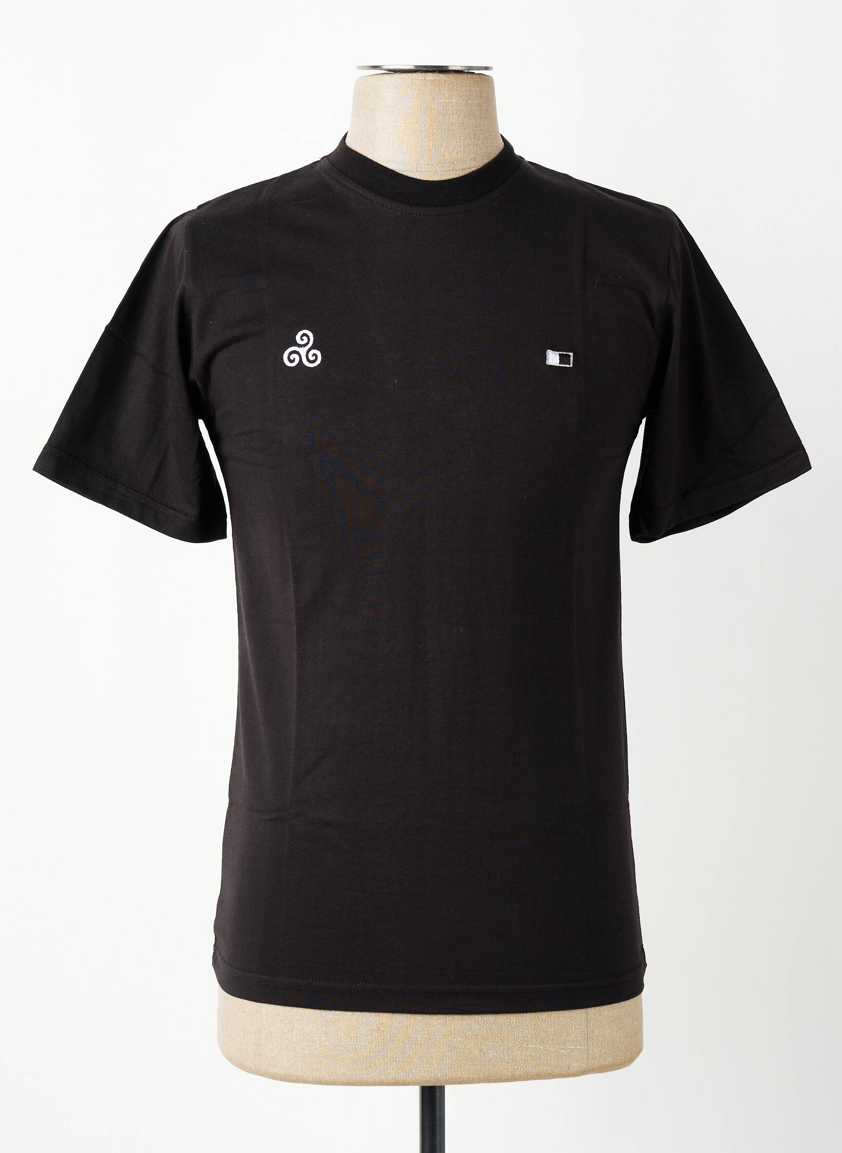 Tricou broderie mâneci scurte negru GWEN & BLACK bărbat