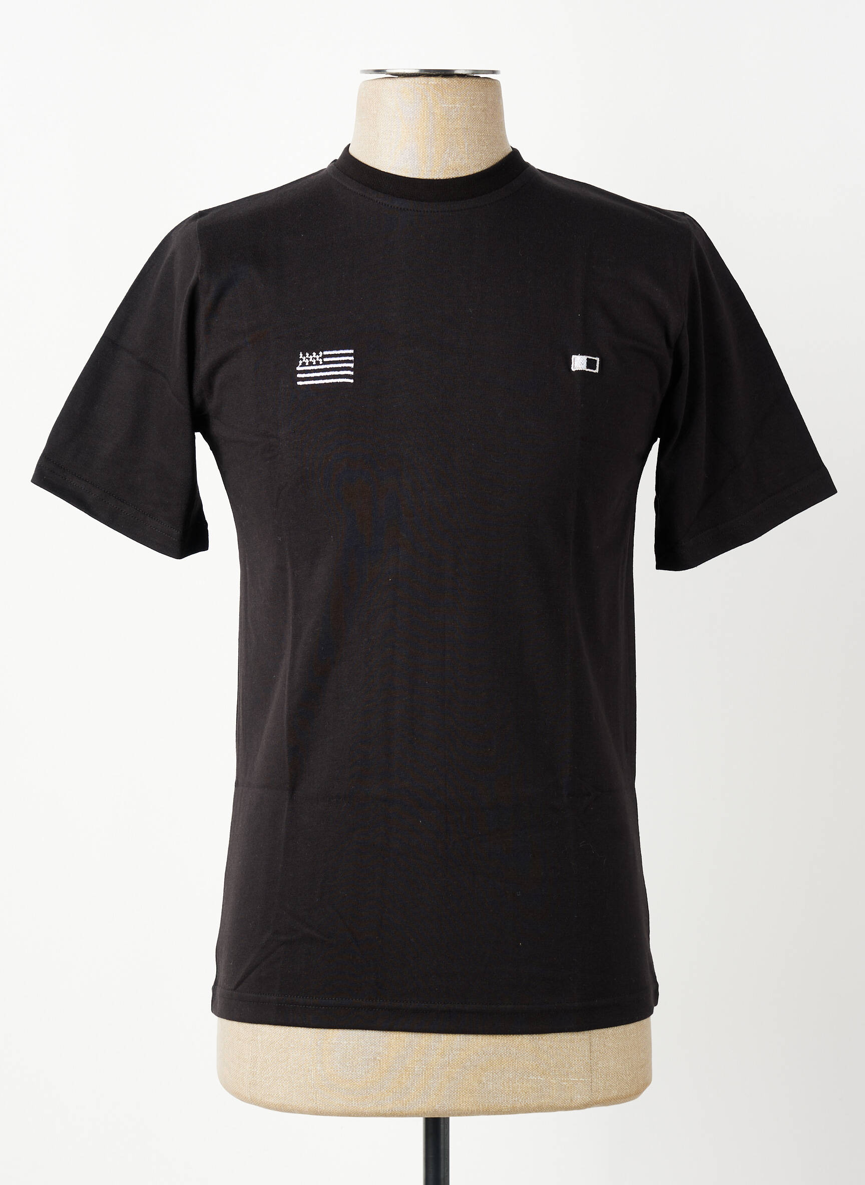 Tricou broderie mâneci scurte negru GWEN & BLACK bărbat