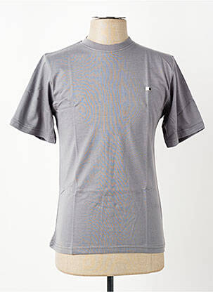 Tricou broderie mâneci scurte gri GWEN & BLACK bărbat