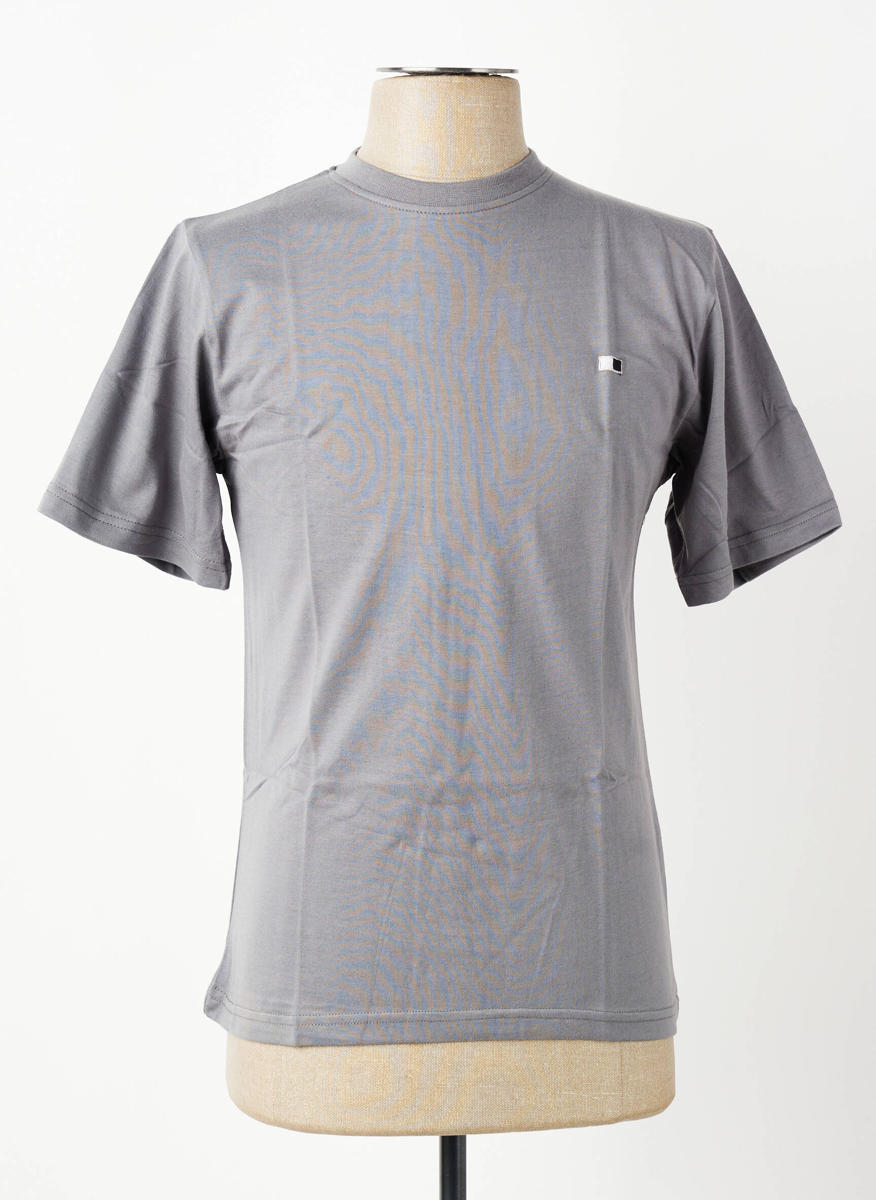 Tricou broderie mâneci scurte gri GWEN & BLACK bărbat
