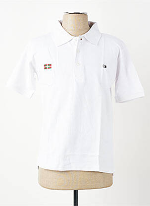 Polo croială dreaptă mâneci scurte alb GWEN & BLACK bărbat