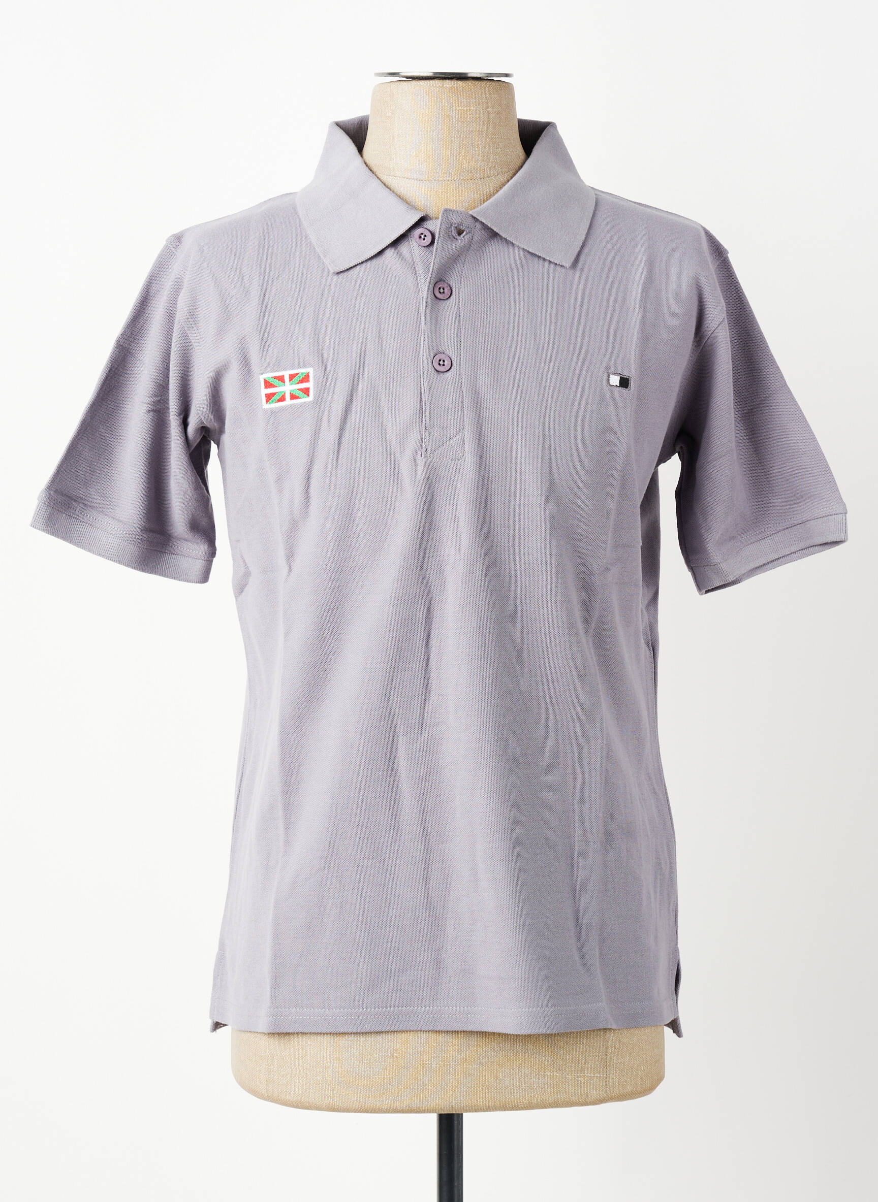 Polo croială dreaptă mâneci scurte gri GWEN & BLACK bărbat