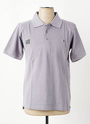 Polo croială dreaptă mâneci scurte gri GWEN & BLACK bărbat
