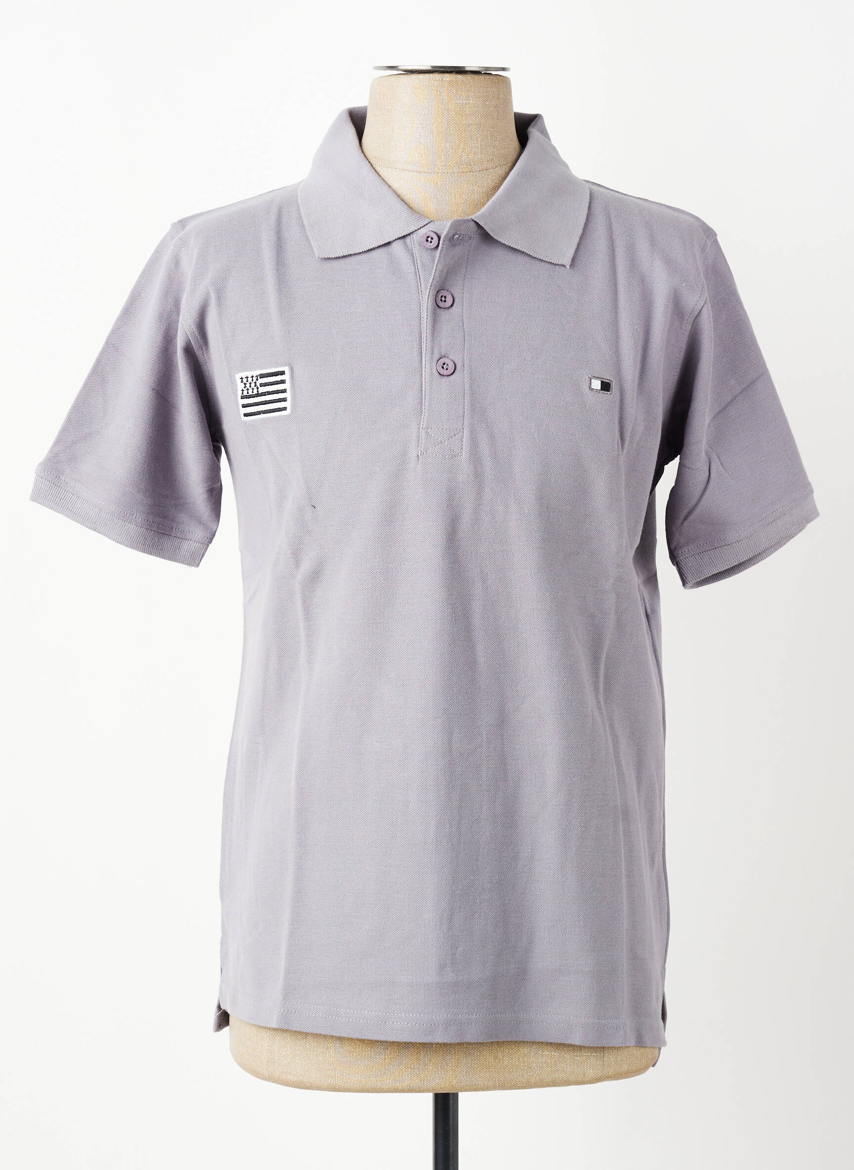Polo croială dreaptă mâneci scurte gri GWEN & BLACK bărbat