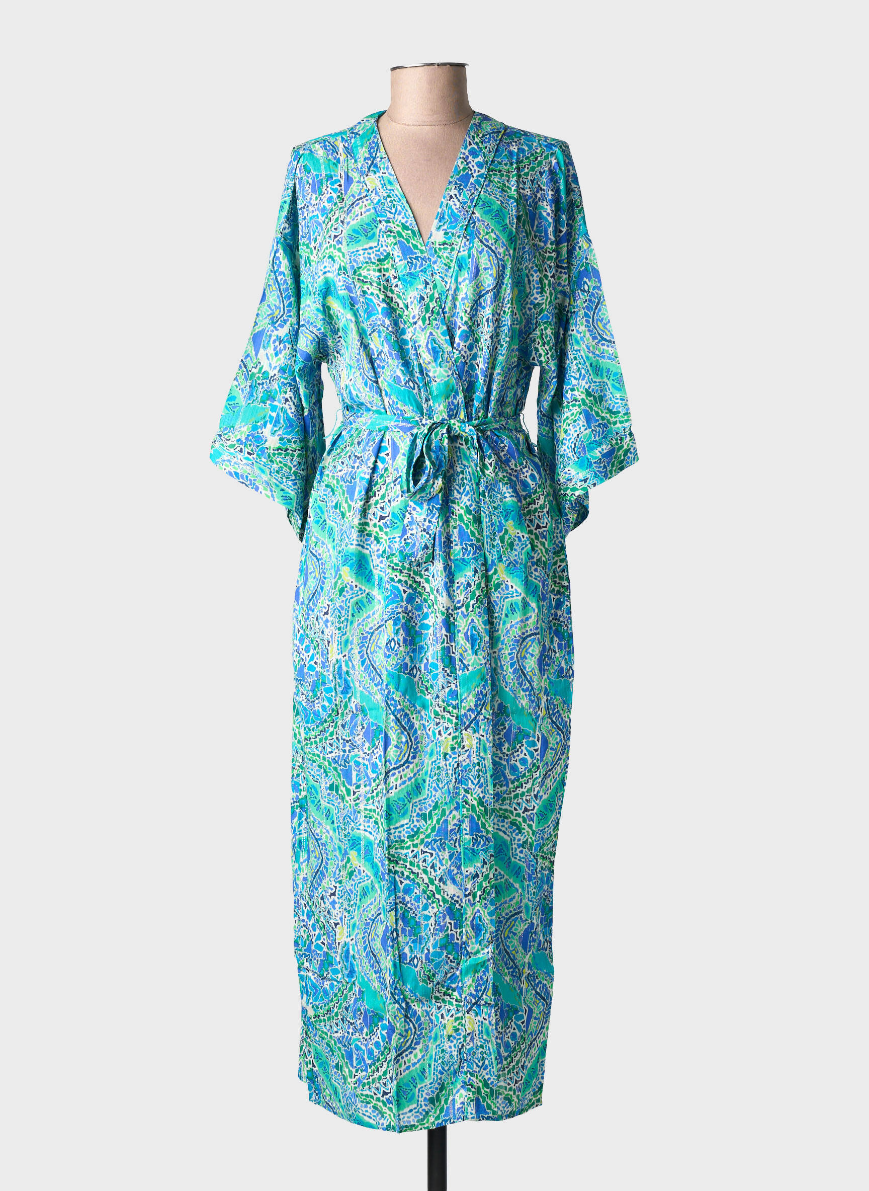 Jachete kimono imprimeu fantezie albastru JULIE GUERLANDE femeie