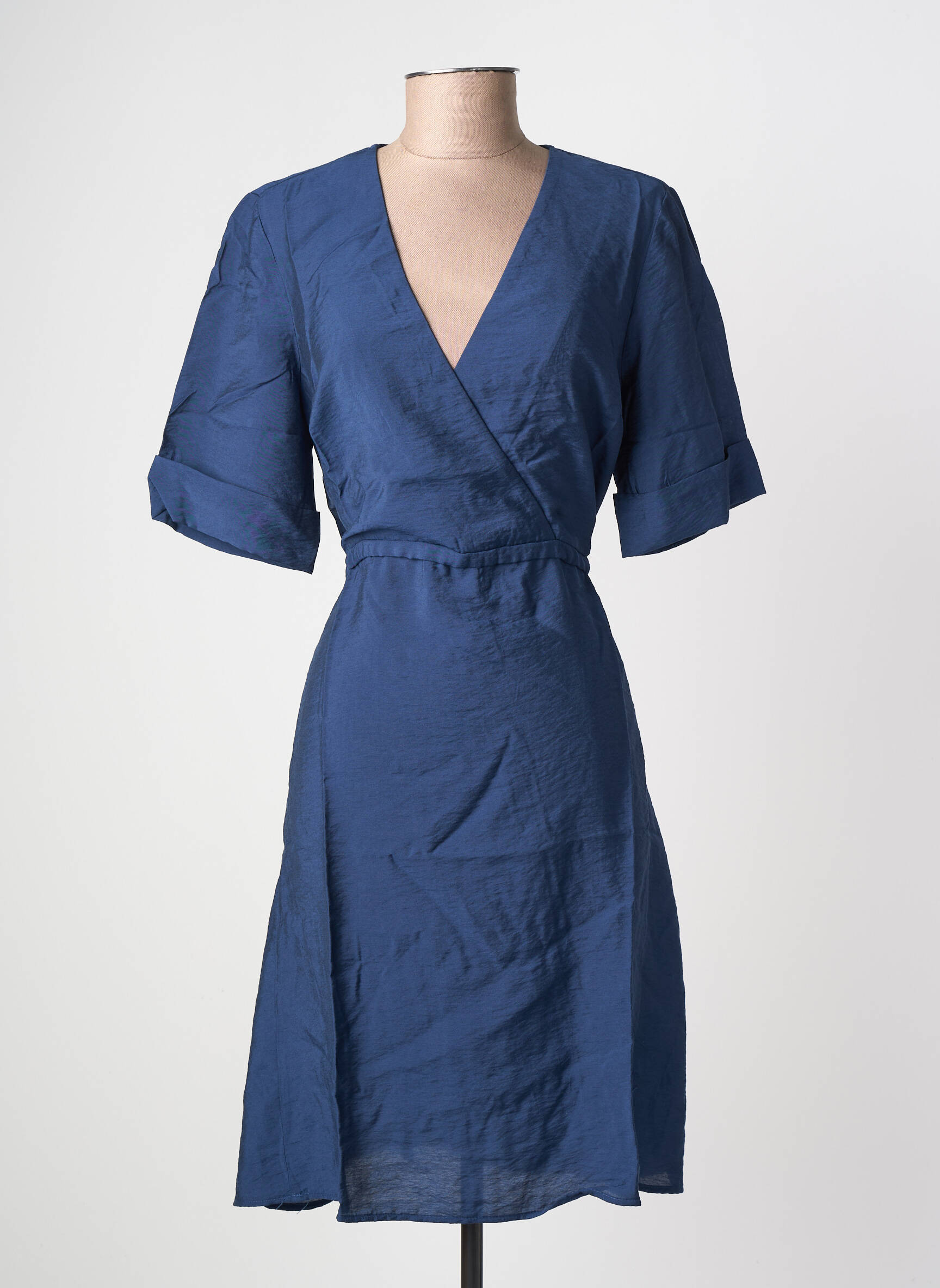 Rochie scurtă mâneci scurte mâneci scurte albastru C'EST BEAU LA VIE femeie