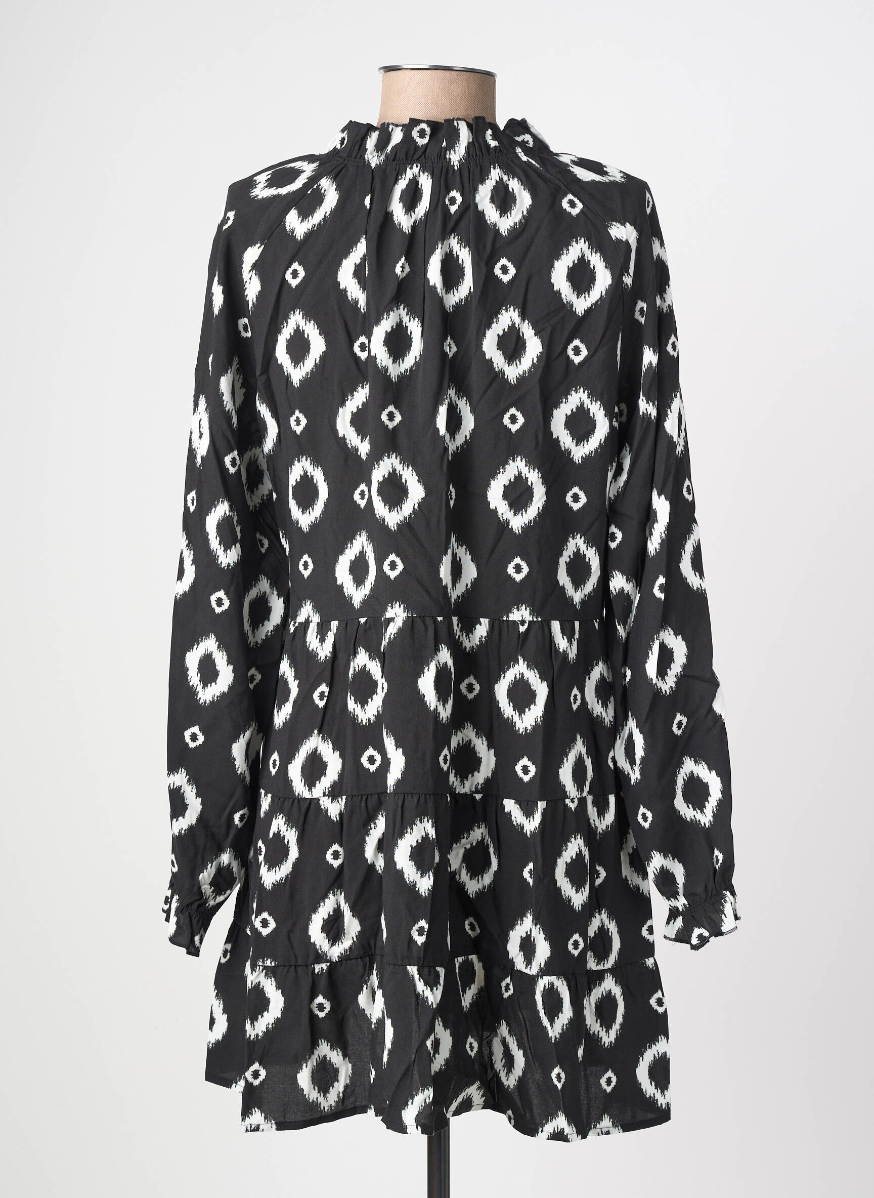 Rochie scurtă croială evazată mâneci lungi negru TIFFOSI femeie