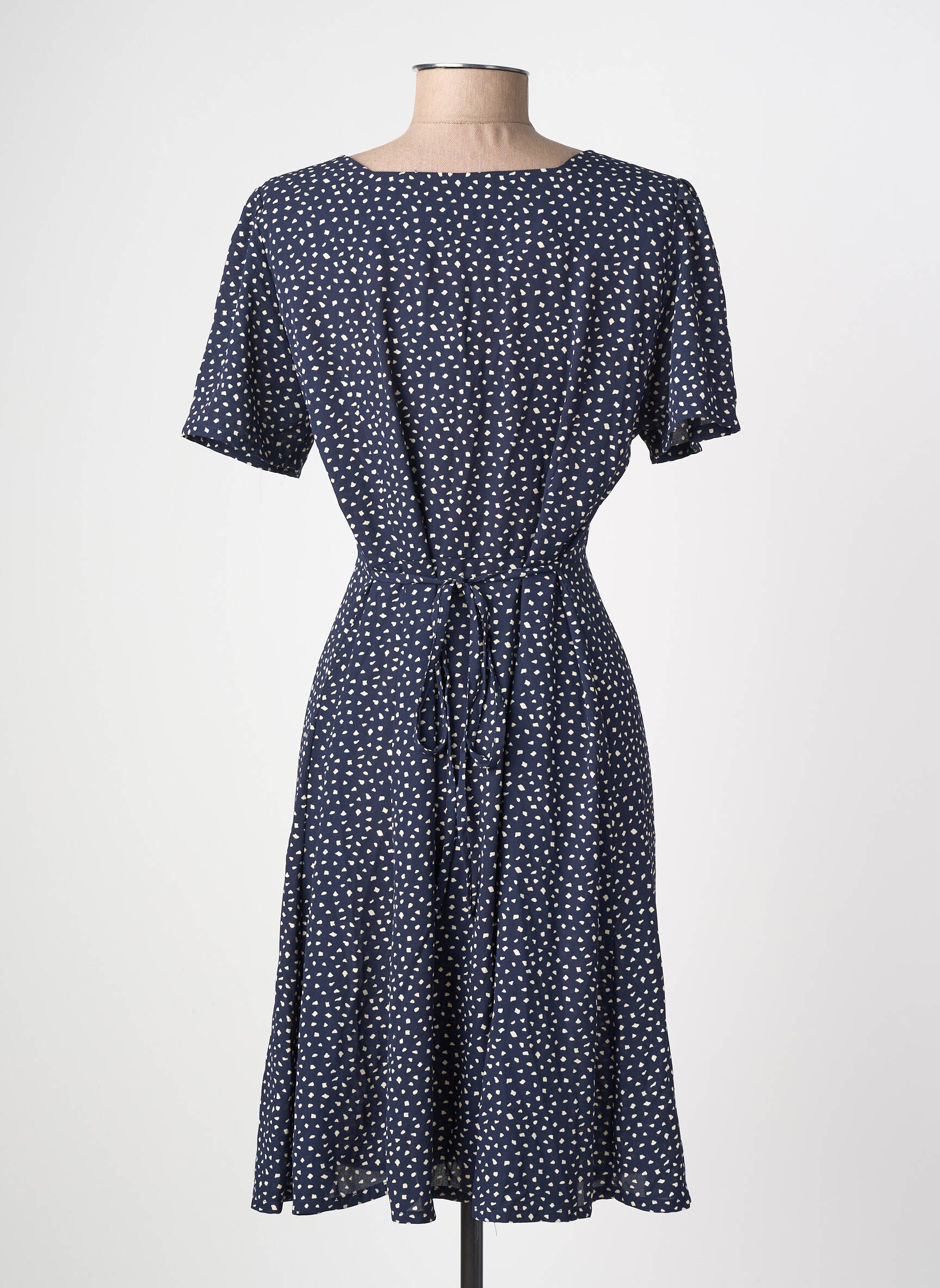 Rochie midi țesătură crep mâneci scurte albastru ONLY femeie