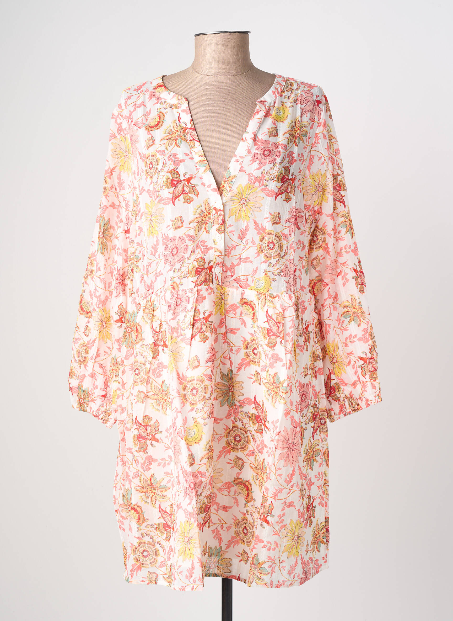 Rochie scurtă croială fluidă mâneci lungi roz LPB LES PETITES BOMBES  femeie