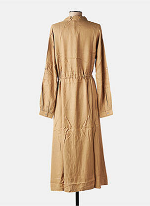 Rochie lungă mâneci lungi mâneci lungi maro KAFFE femeie