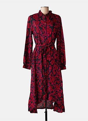 Rochie lungă mâneci lungi mâneci lungi roșu KAFFE femeie