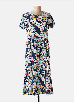 Rochie lungă imprimeu floral mâneci scurte albastru LILY & ME femeie