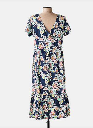Rochie lungă imprimeu floral mâneci scurte albastru LILY & ME femeie
