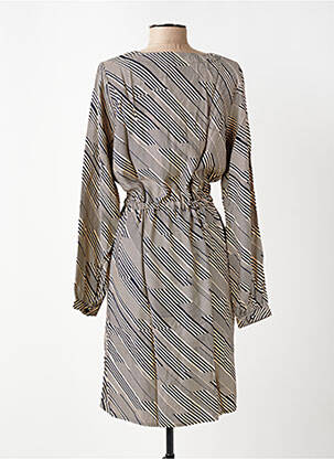 Rochie midi imprimeu fantezie mâneci lungi bej KAFFE femeie