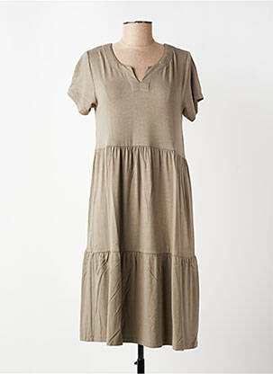 Rochie midi mâneci scurte mâneci scurte verde KAFFE femeie