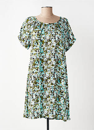Rochie scurtă croială evazată mâneci scurte albastru KAFFE femeie