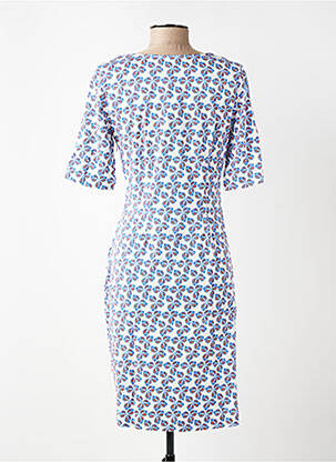 Rochie midi imprimeu fantezie mâneci scurte albastru ZILCH femeie