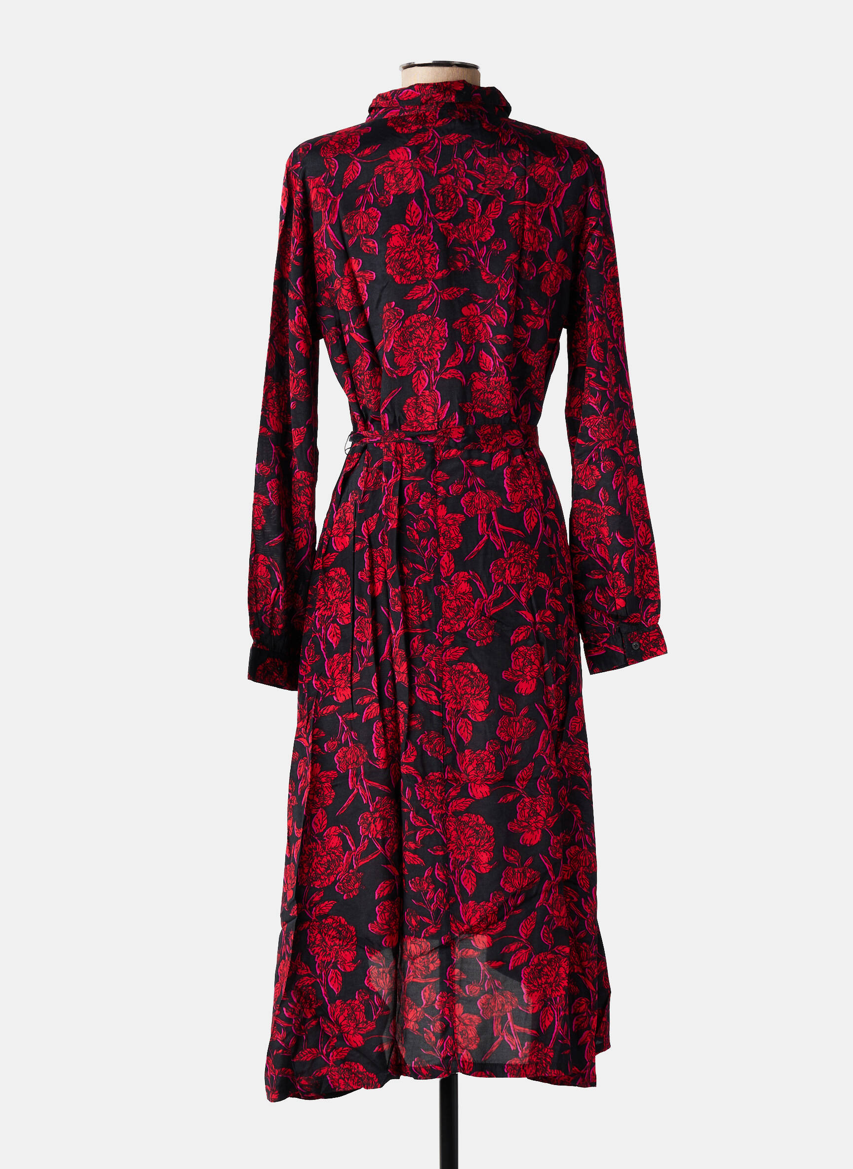 Rochie lungă mâneci lungi mâneci lungi roșu KAFFE femeie