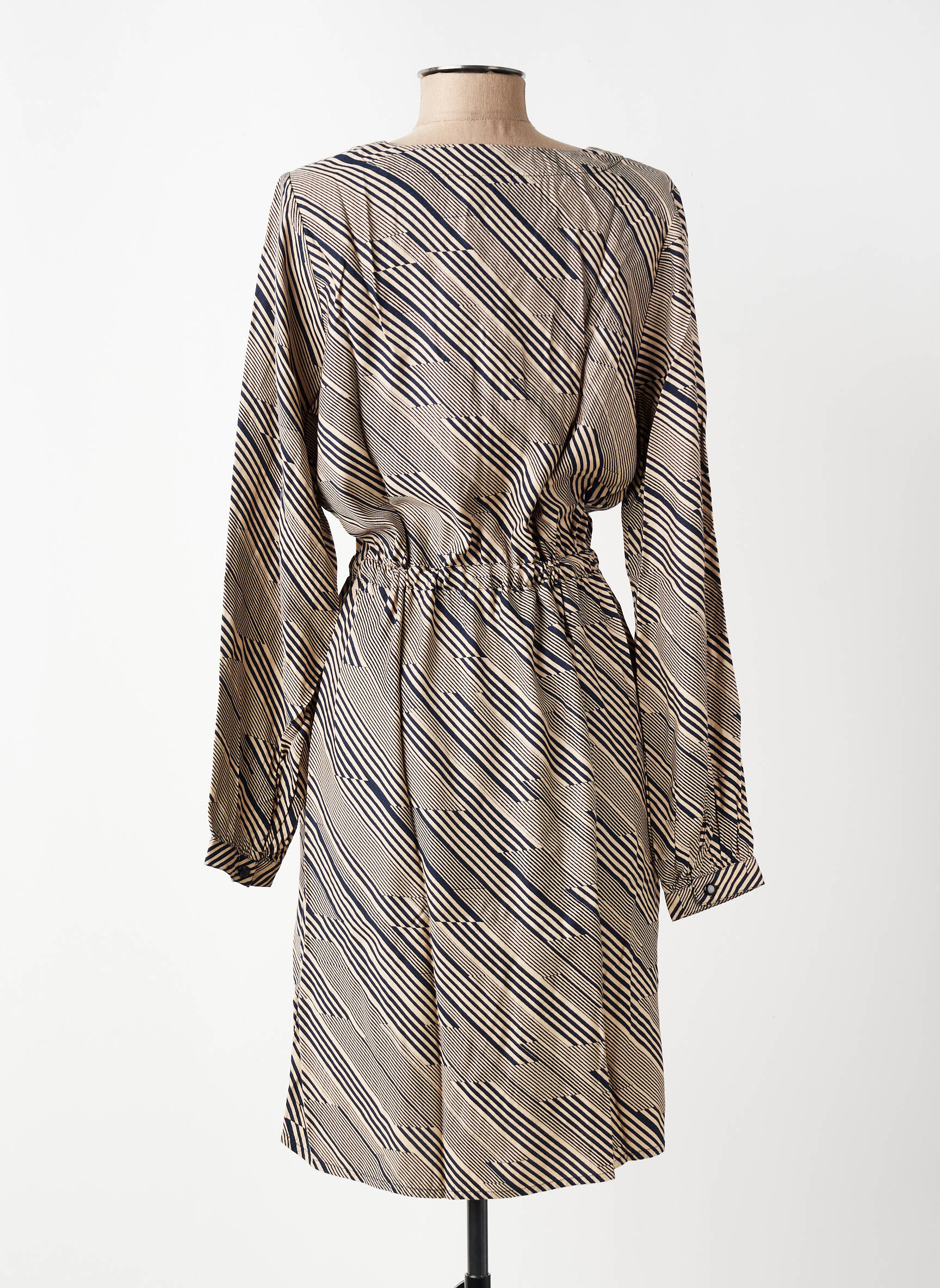 Rochie midi imprimeu fantezie mâneci lungi bej KAFFE femeie