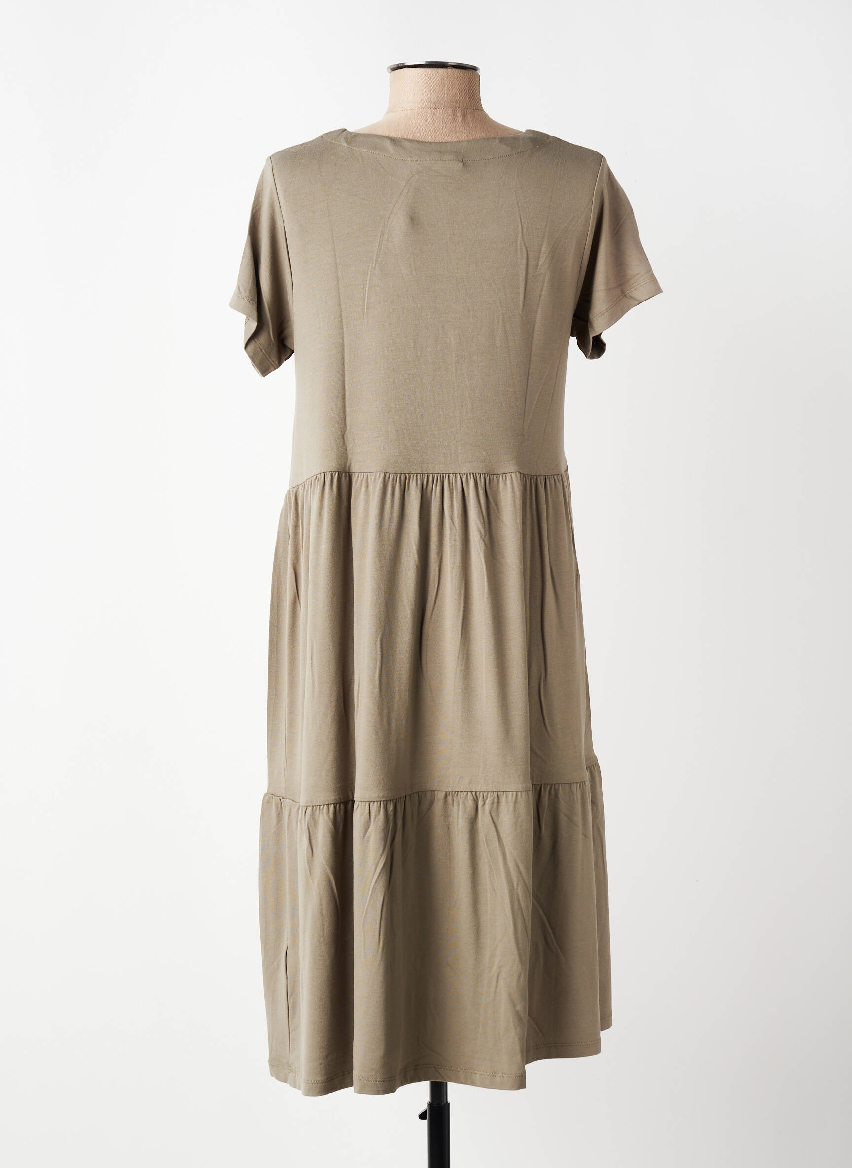Rochie midi mâneci scurte mâneci scurte verde KAFFE femeie