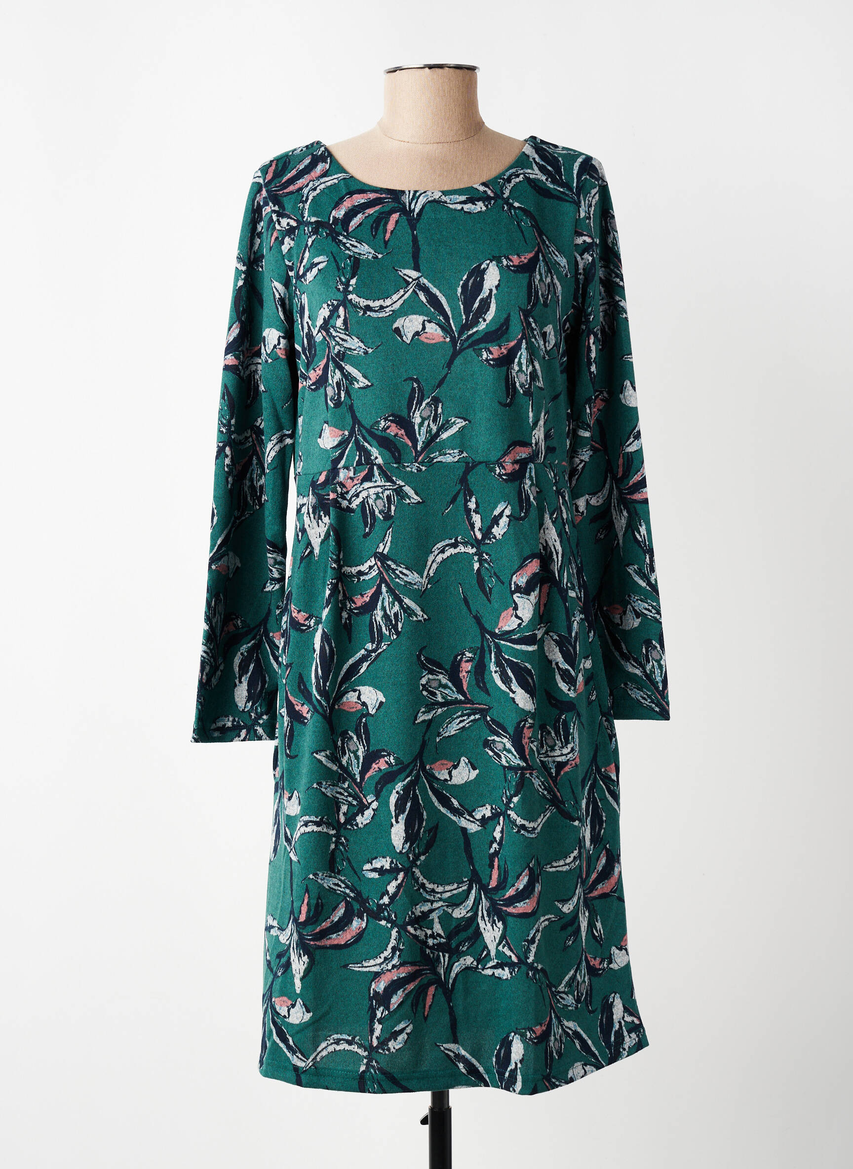 Rochie midi imprimeu floral mâneci lungi verde LILY & ME femeie