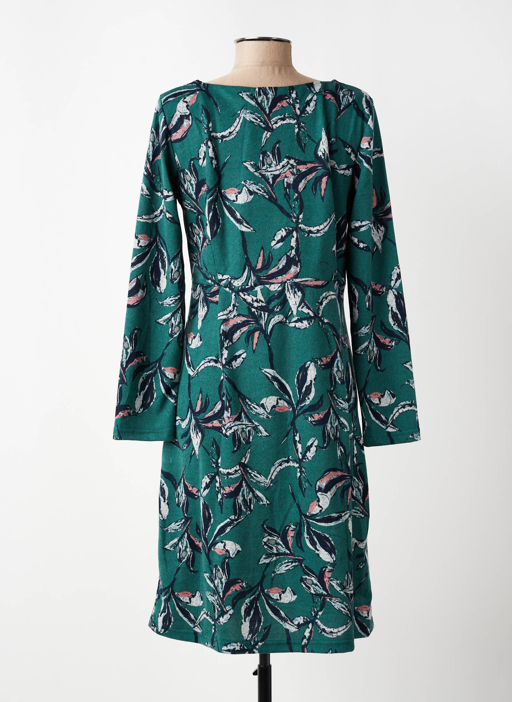 Rochie midi imprimeu floral mâneci lungi verde LILY & ME femeie