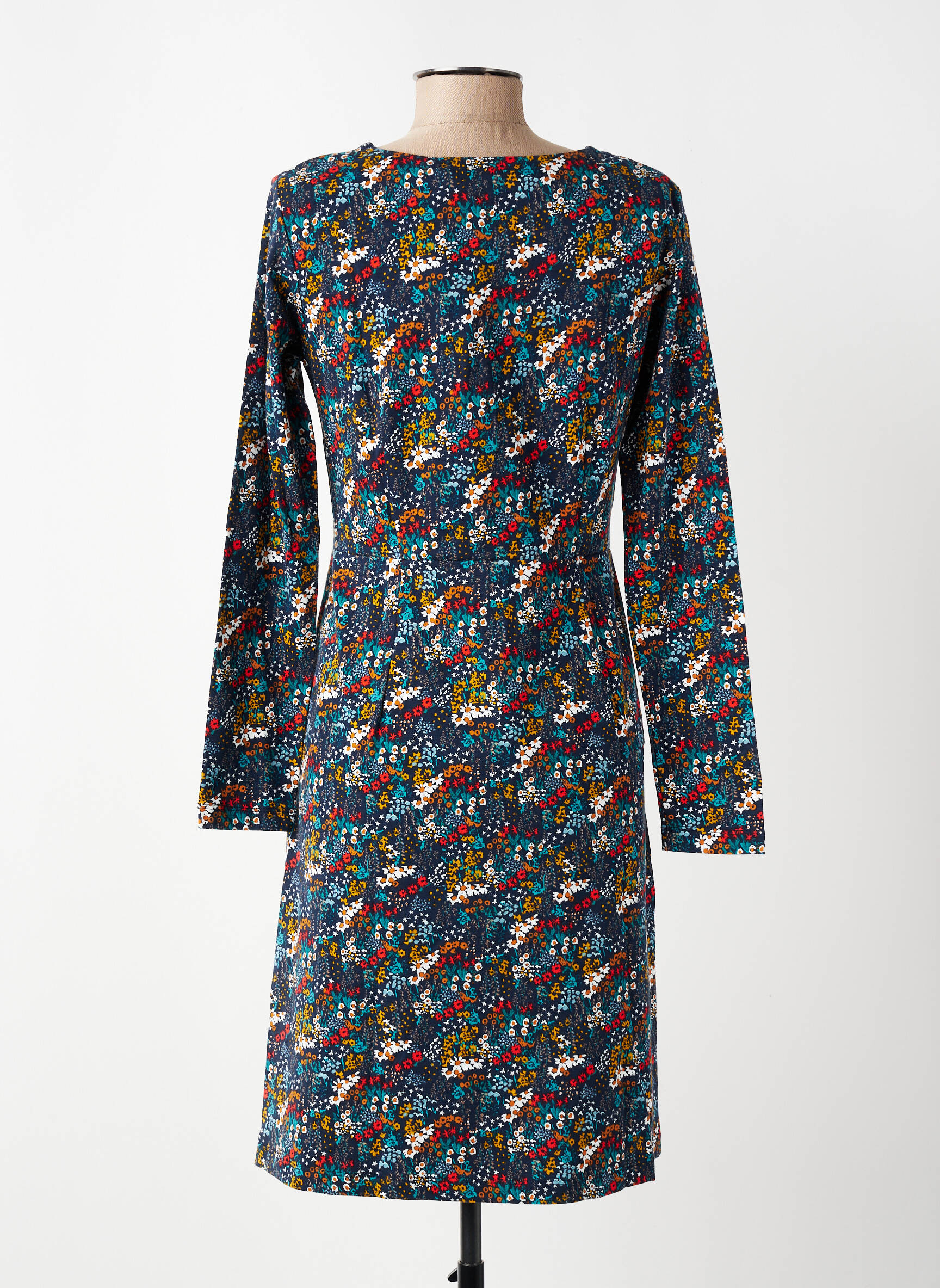 Rochie midi imprimeu floral mâneci lungi albastru LILY & ME femeie