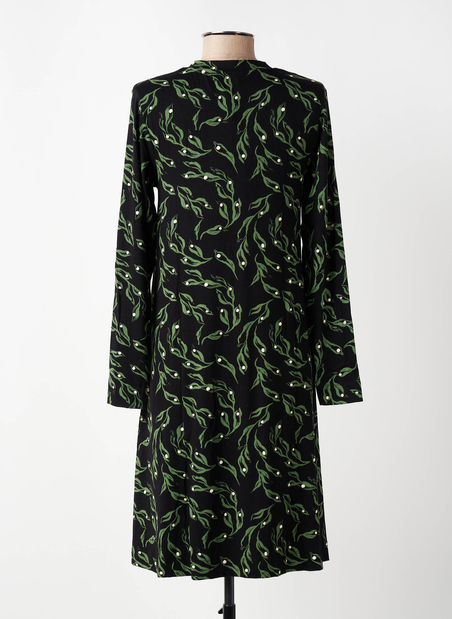 Rochie midi imprimeu fantezie mâneci lungi negru ZILCH femeie