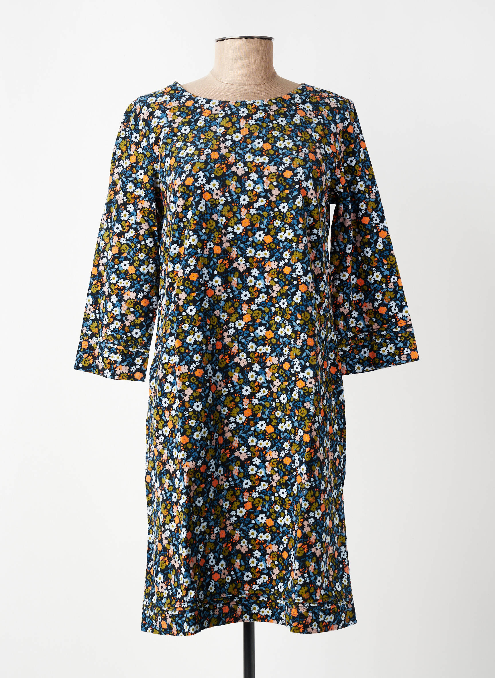 Rochie midi imprimeu floral mâneci 3/4 negru LILY & ME femeie