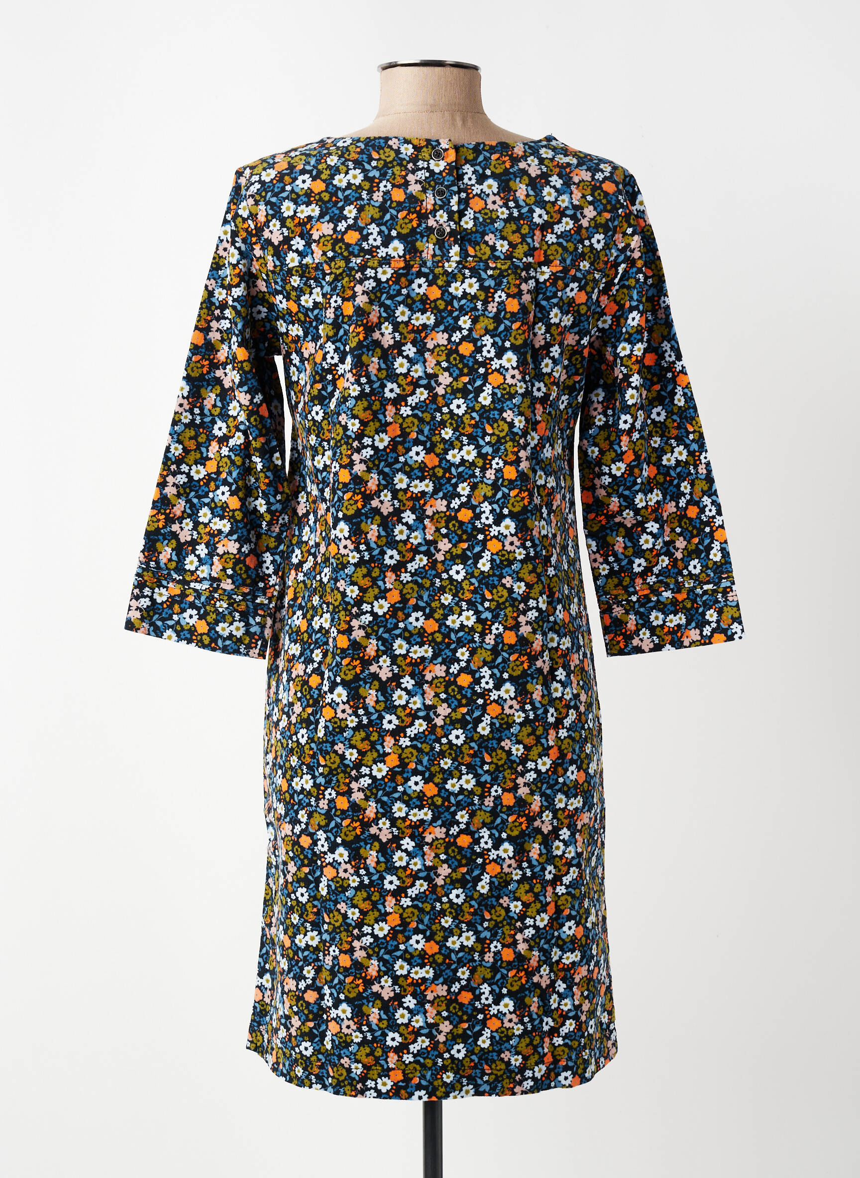 Rochie midi imprimeu floral mâneci 3/4 negru LILY & ME femeie