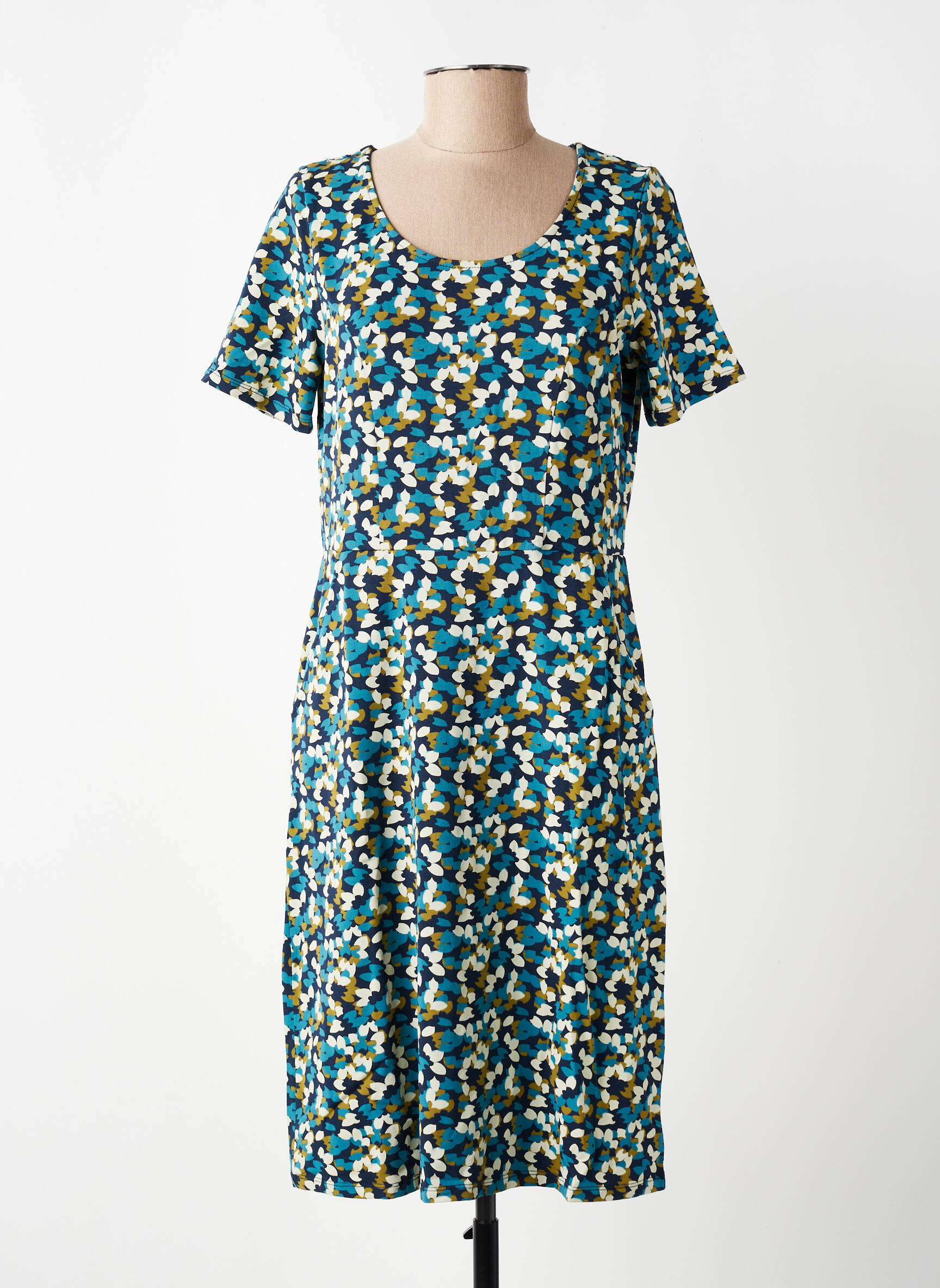 Rochie midi mâneci scurte mâneci scurte albastru ZILCH femeie