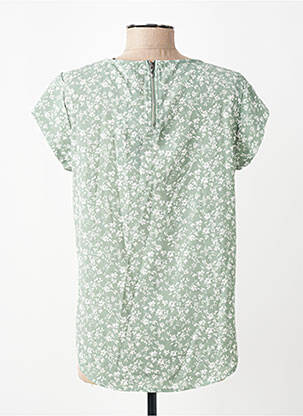 Top țesătură crep mâneci scurte verde ONLY femeie