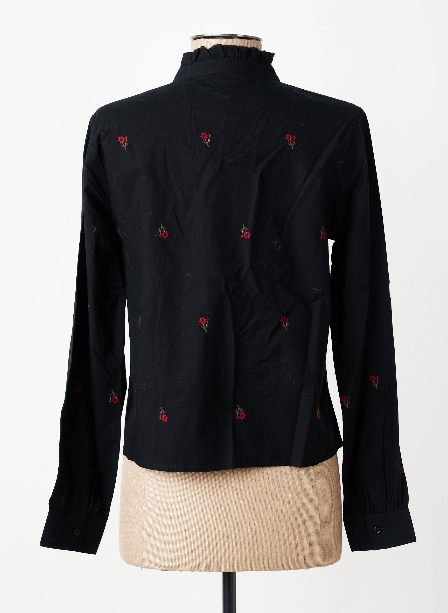 Cămașă imprimeu floral mâneci lungi negru ONLY femeie