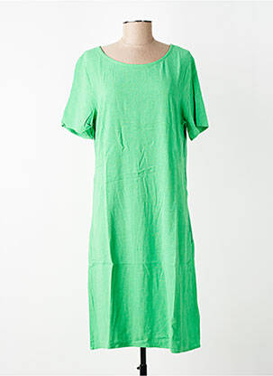 Rochie midi croială fluidă mâneci scurte verde KAFFE femeie