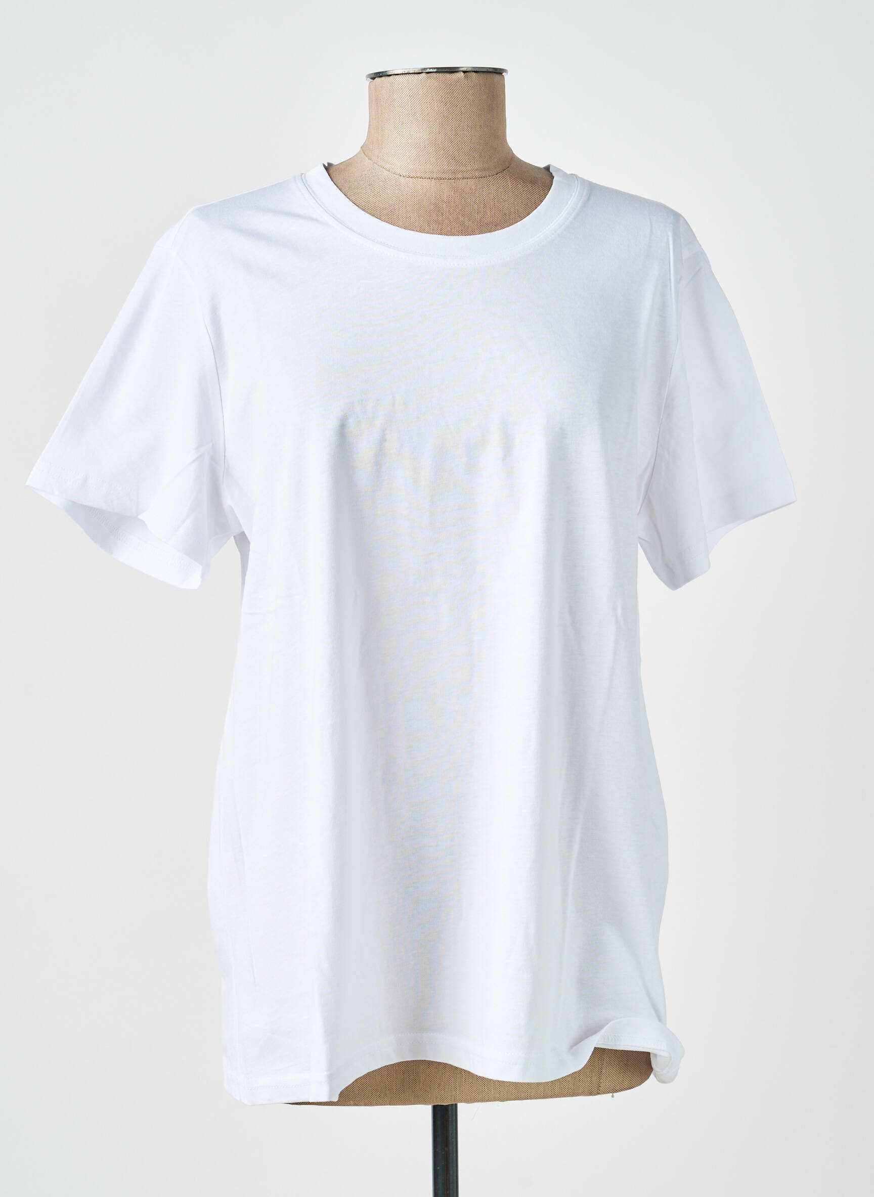 Tricou croială dreaptă mâneci scurte alb KAFFE femeie