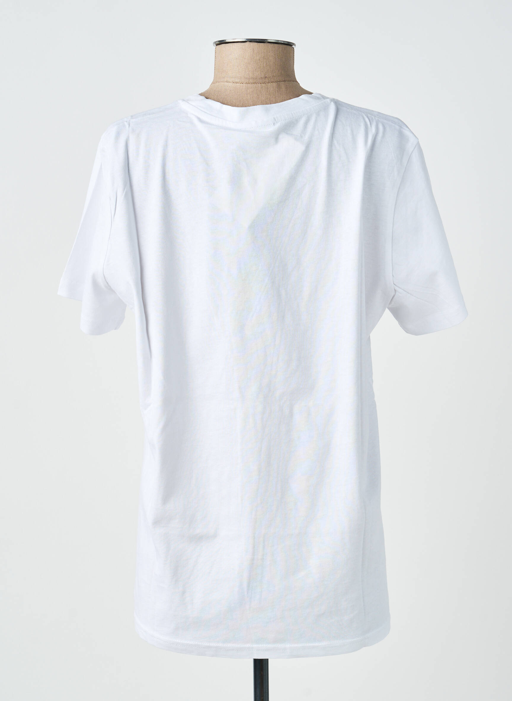 Tricou croială dreaptă mâneci scurte alb KAFFE femeie