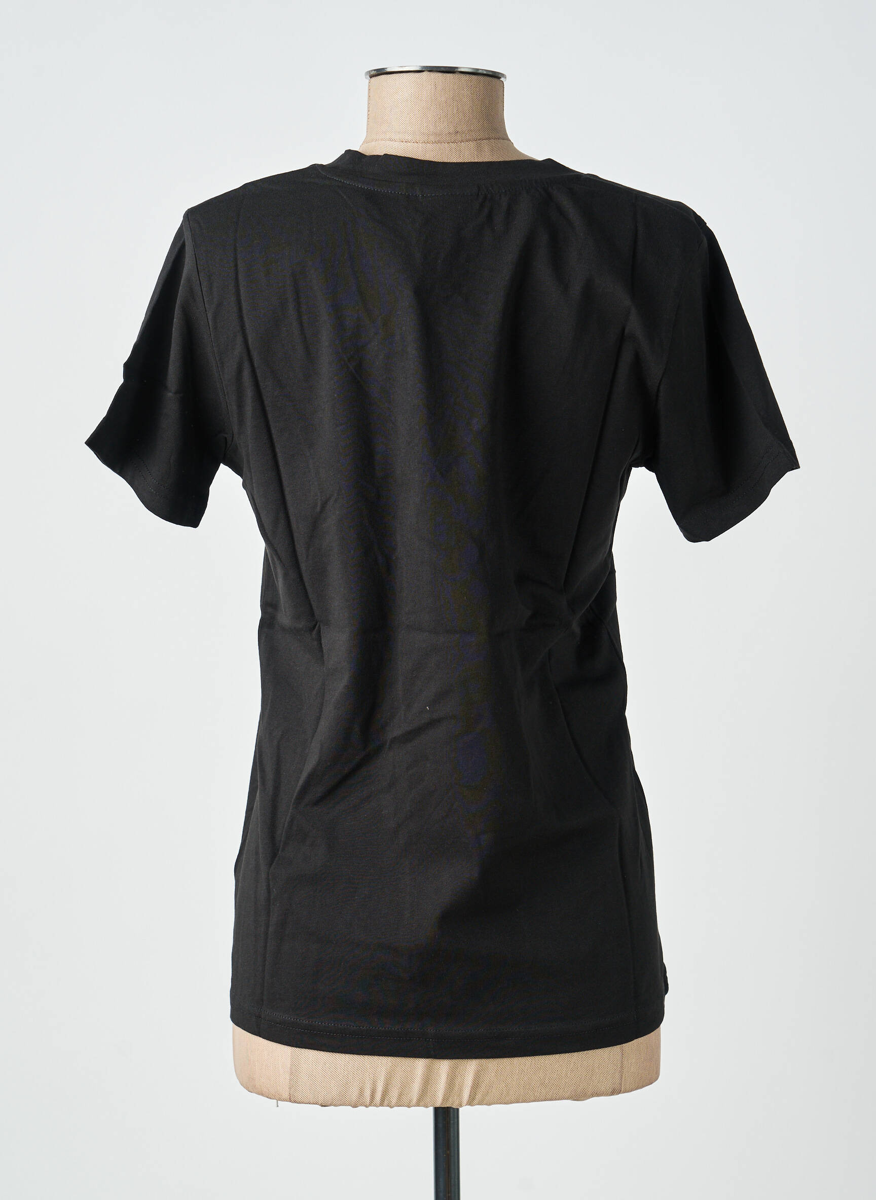 Tricou croială dreaptă mâneci scurte negru KAFFE femeie