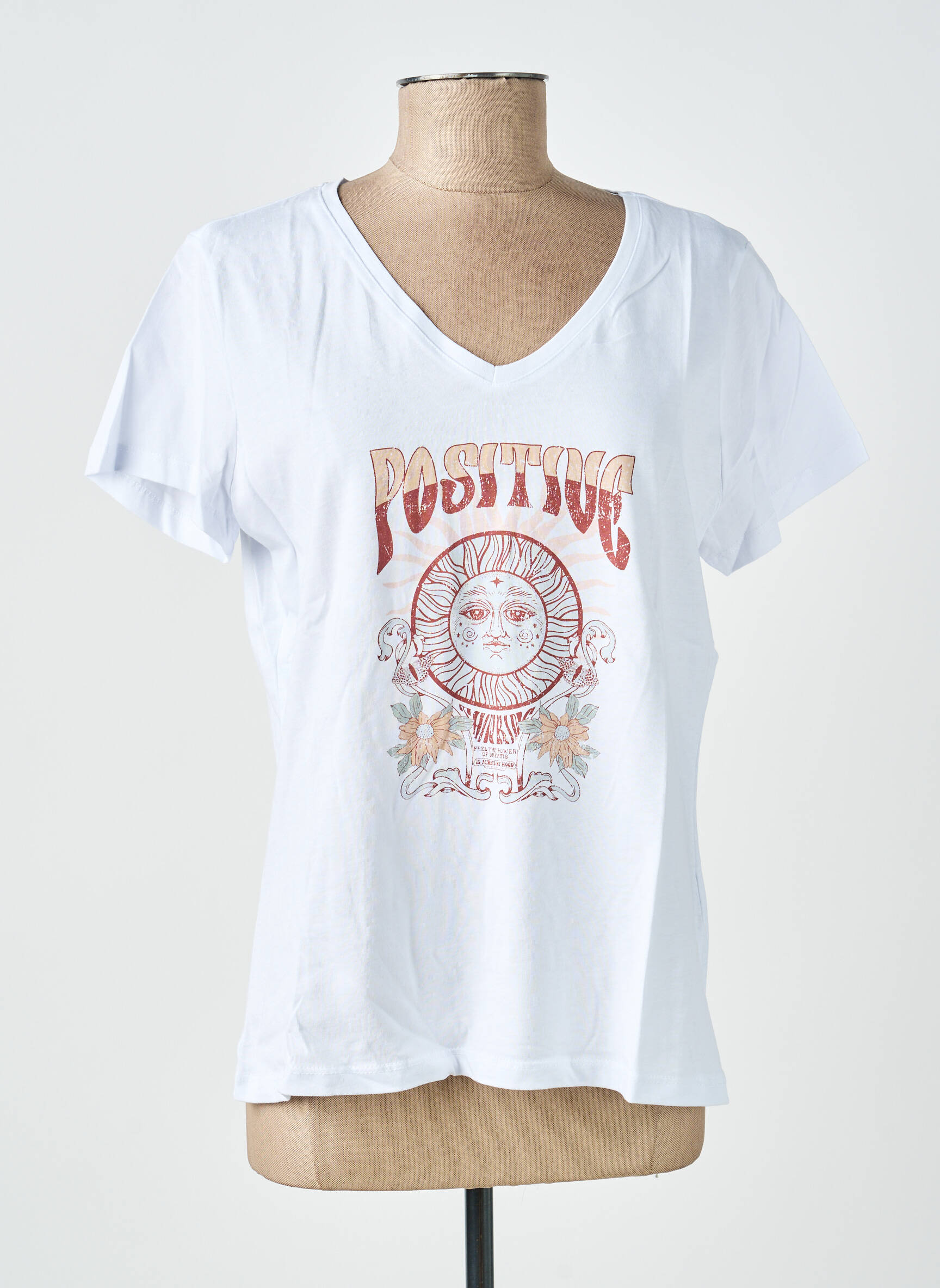 Tricou imprimeu fantezie mâneci scurte alb PIECES femeie